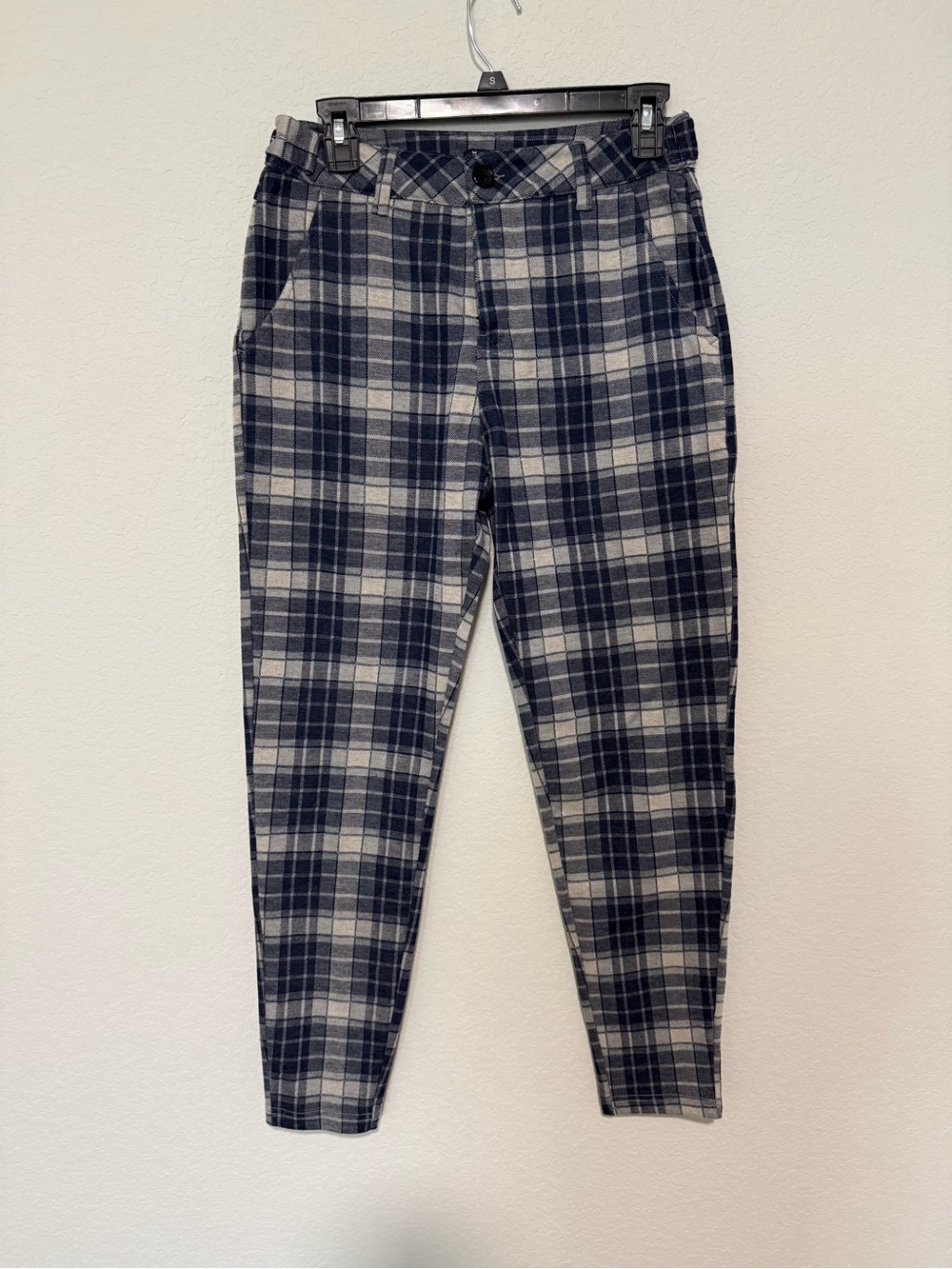 YoungLA Plaid Tapered Pants - Navy and Gray size 30 x 30 NWT
